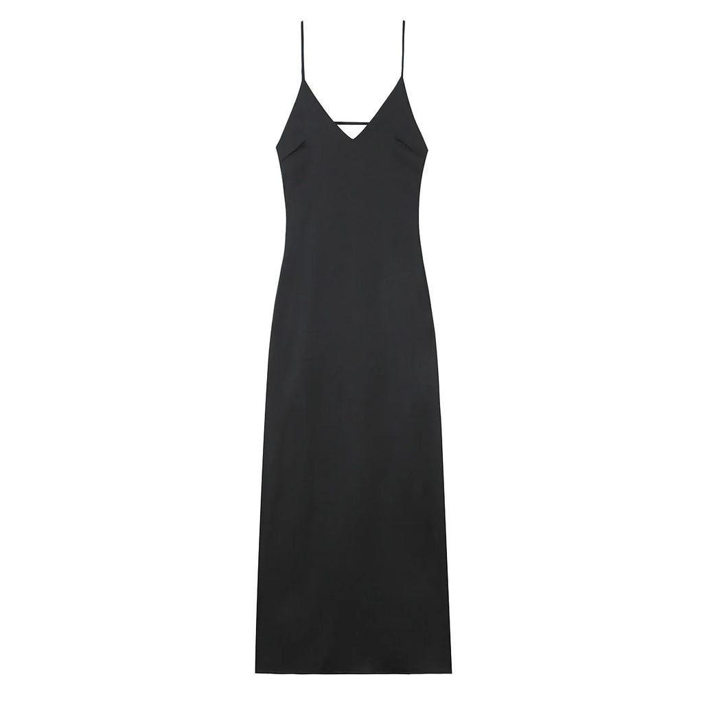 HH Women Summer Yellow Stain V Neck Sling Dress Elegant Sleeveless Loose Maxi ,Ladies Party Holiday Dresses