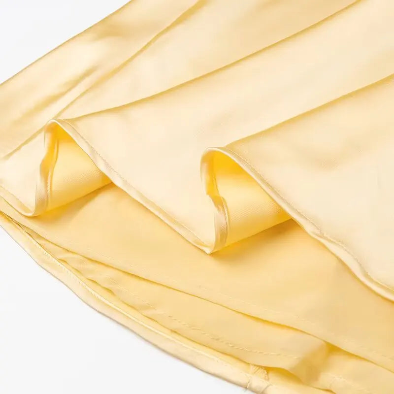 HH Women Summer Yellow Stain V Neck Sling Dress Elegant Sleeveless Loose Maxi ,Ladies Party Holiday Dresses