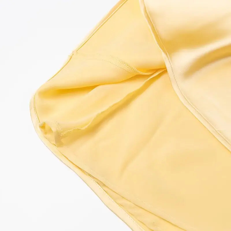 HH Women Summer Yellow Stain V Neck Sling Dress Elegant Sleeveless Loose Maxi ,Ladies Party Holiday Dresses
